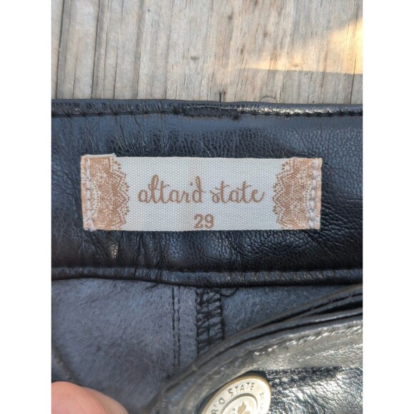 Altar'd State Black Faux Leather Bootcut Pants 29 Medium - Picture 3 of 6